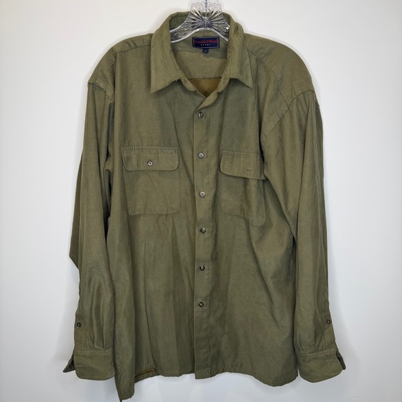 Preswick & Moore Sport Other - Preswick Moore Sport Soft Suede Button Up Long Sleeve Shirt Men's Large Green